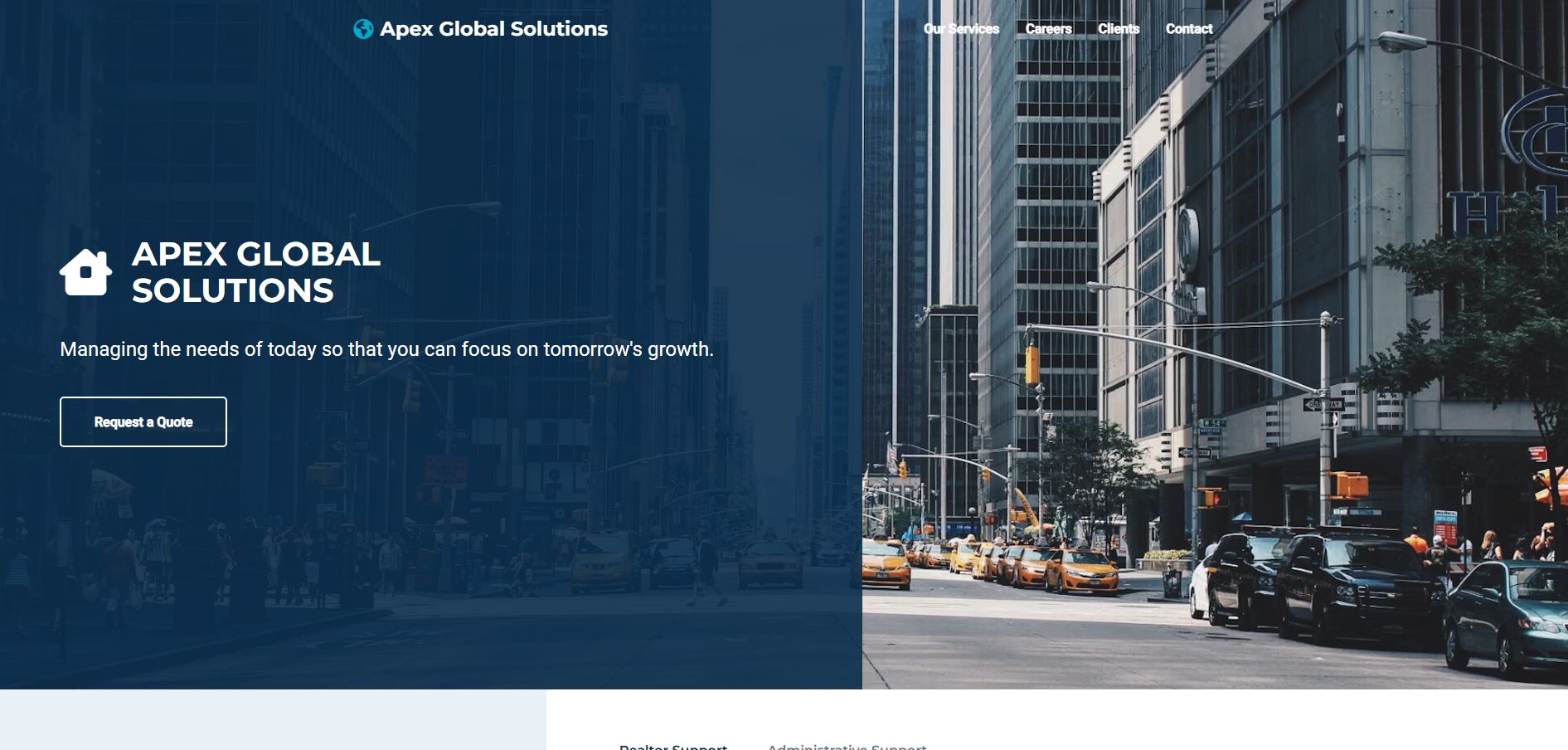 Apex Solutions Real Estate - Desktop View