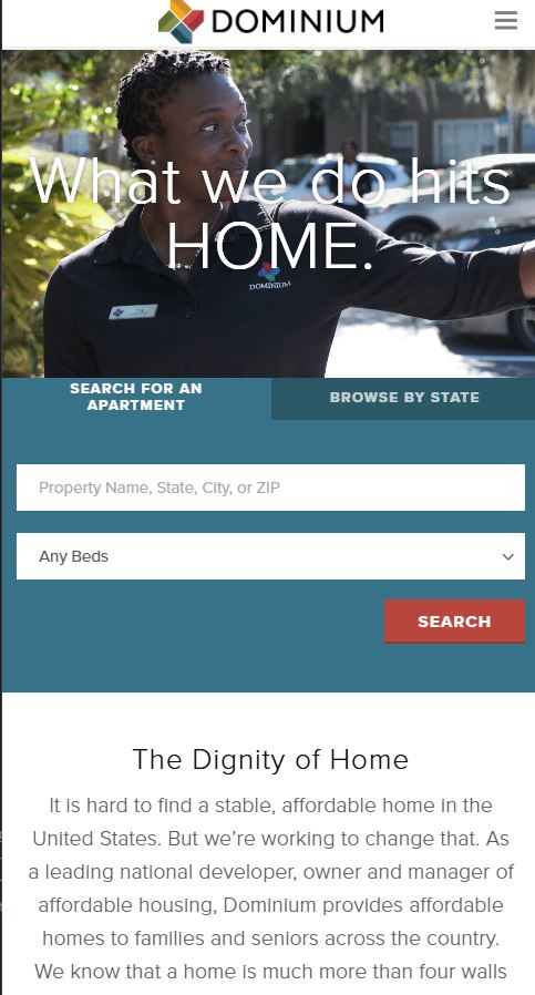 Dominium - Mobile View