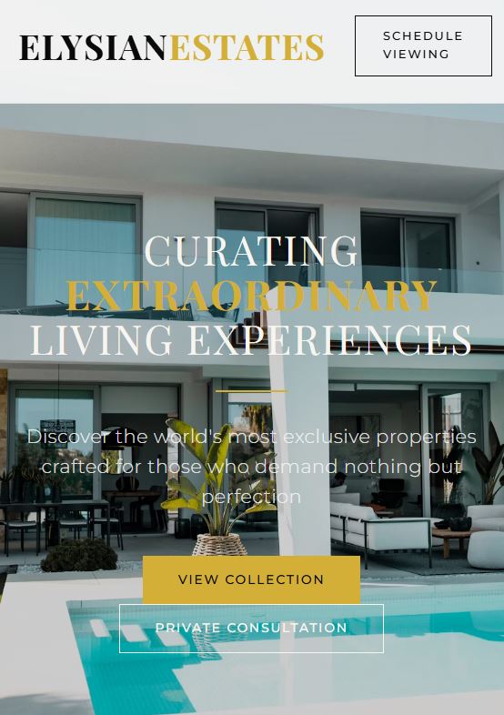 Elysian Real Estate - Mobile View