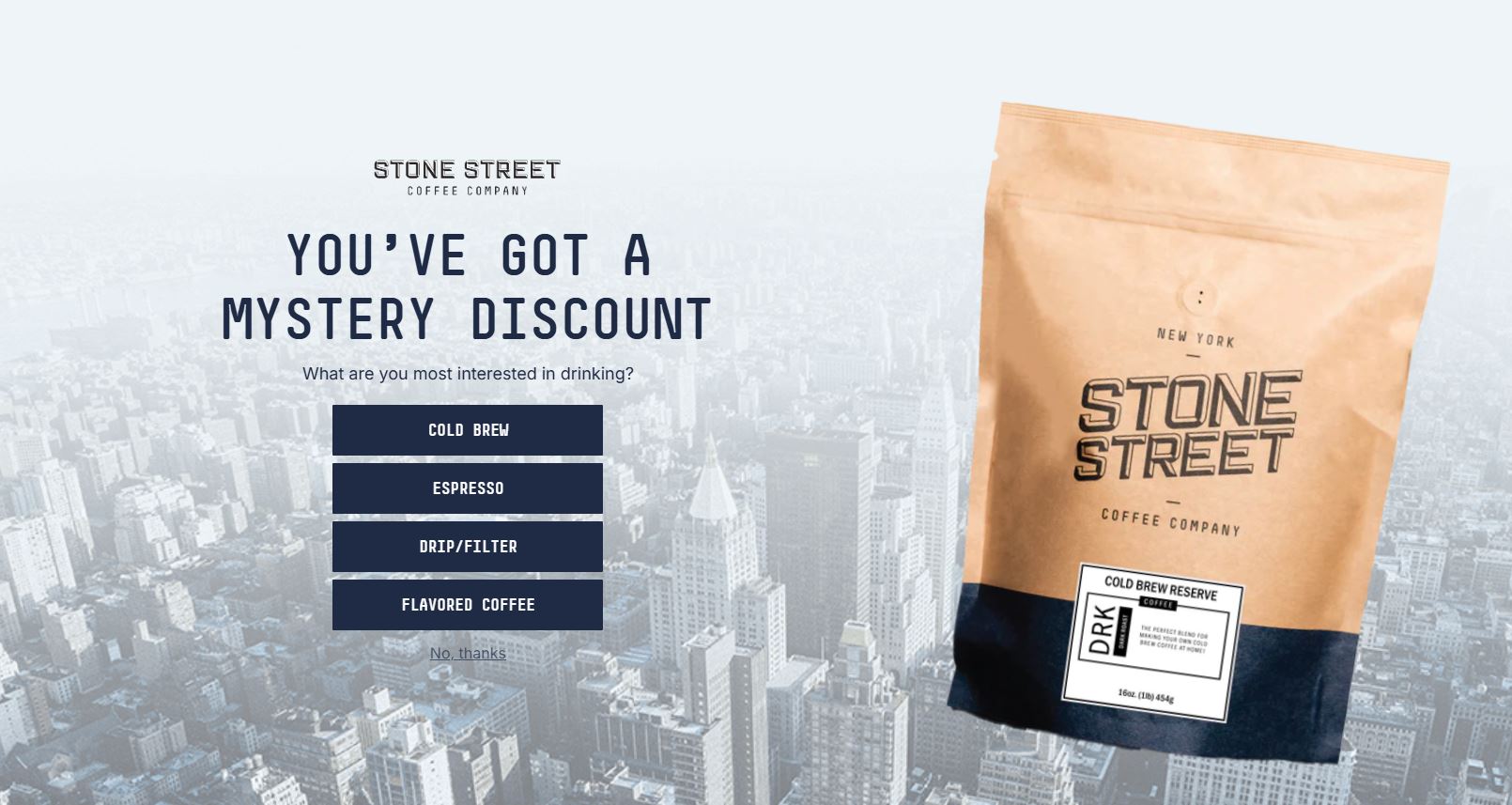 Stone Street Coffee - Desktop View